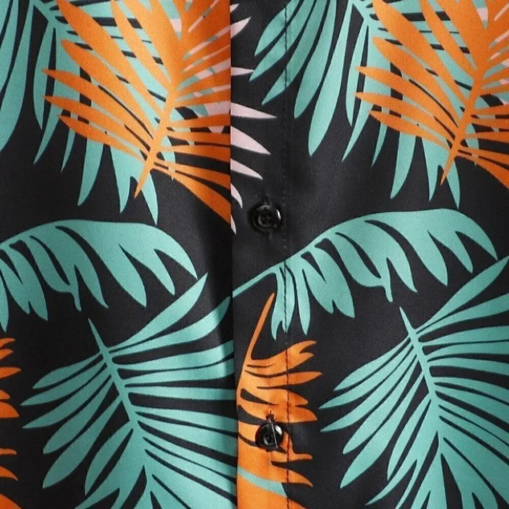 Black Mens Button Up Tee Shirt - Picture 6 of 7